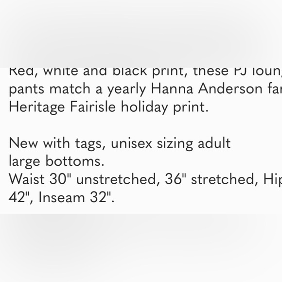 HANNA ANDERSSON Heritage Pajamas PJ Pants Bottoms - Picture 4 of 4